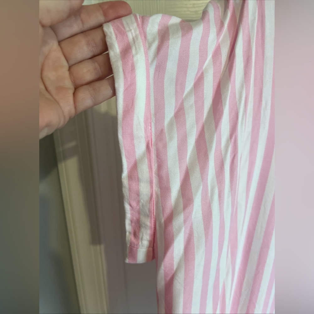 Beach Lunch Lounge Womens Top Size X-Large Pink Stripe Dolman Popover - Picture 5 of 8